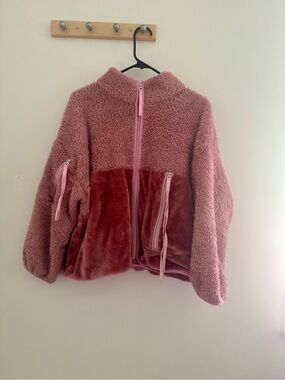 Ugg Plush Zip-Up Jacket in Dusty Rose